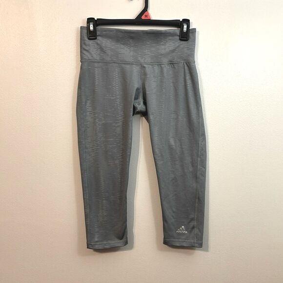 ADIDAS | Climalite Midrise Women’s Grey Capris Workout Leggings Size S - Picture 1 of 9